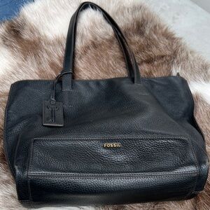 Fossil Black Leather Shoulder Bag